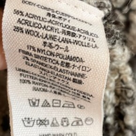 Free People Zebra Yarn Double Breasted Sweater Blazer, Size Medium. - Picture 6 of 7